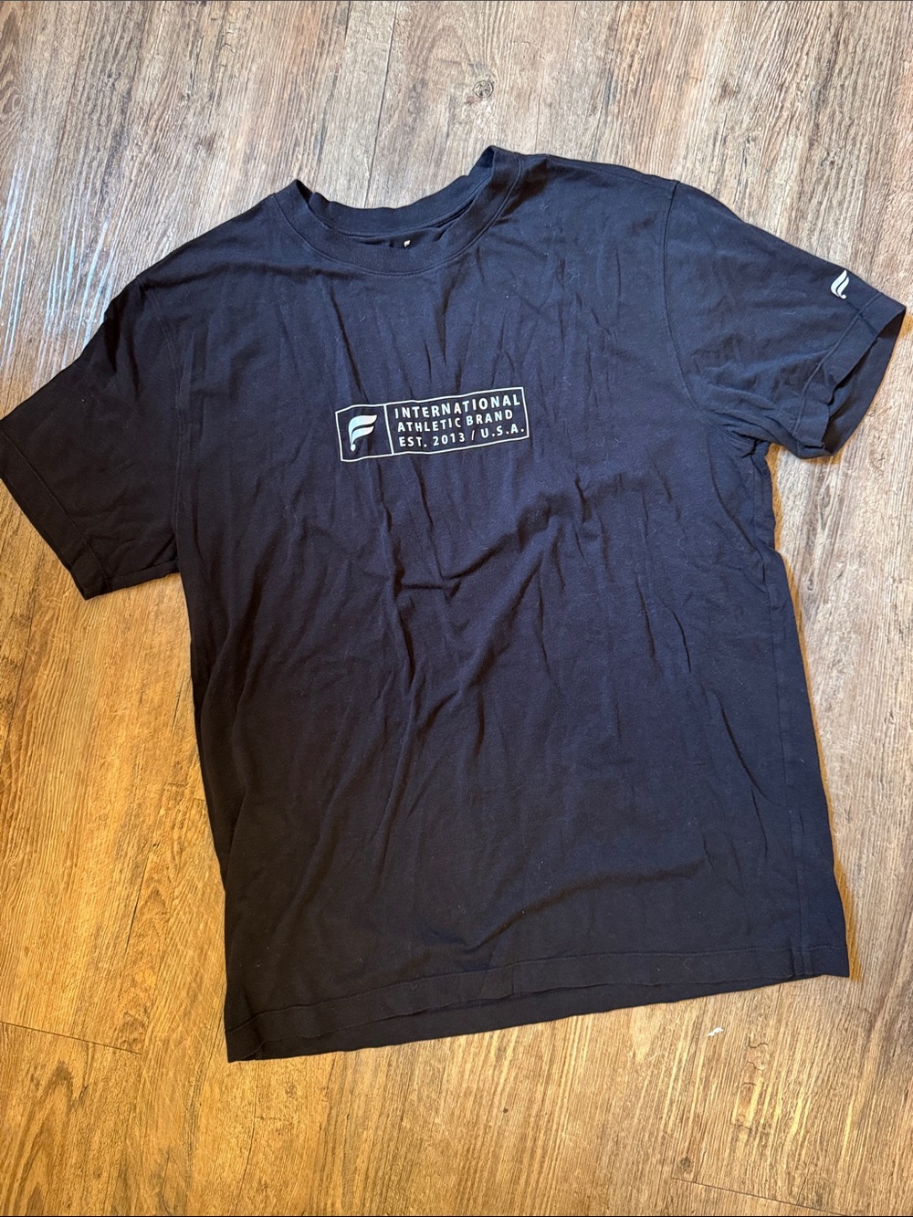Fabletics Black Crew Neck Short Sleeve Logo Tee